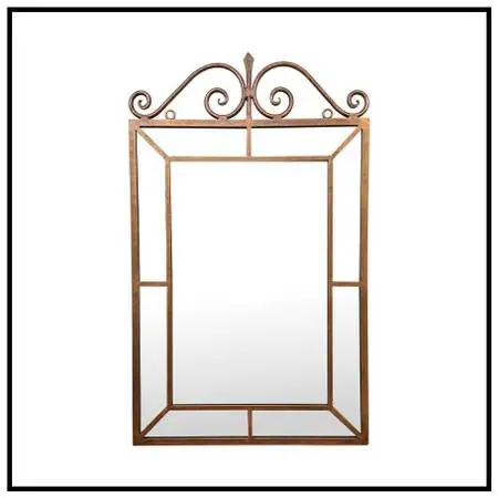 Tuscan Style Scrollwork Iron Wall Mirror