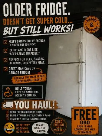 Free garage fridge