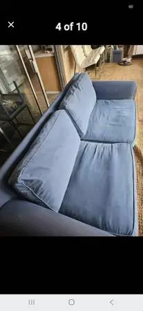 Blue down couch