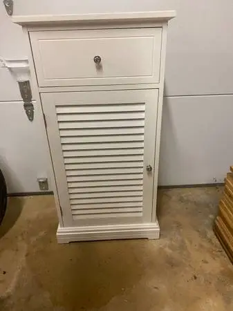 Freestanding White Bathroom Storage Cabinet