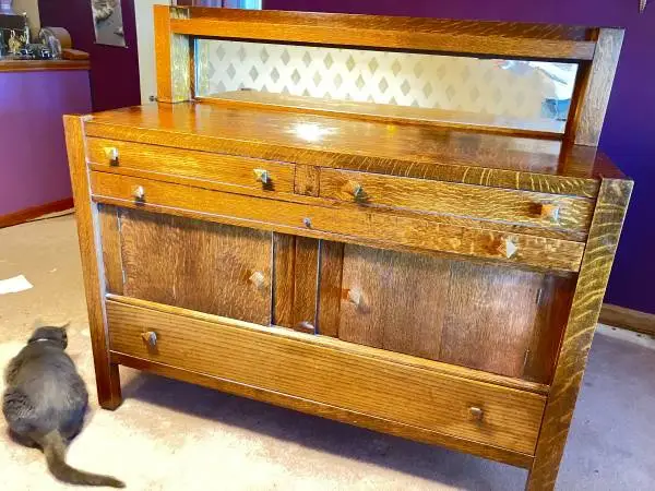 Tiger Oak Vintage Side Table