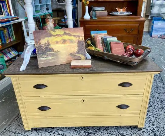 Vintage Media Cabinet/ Dresser w/ Flip Down Doors