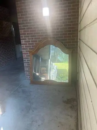 Big beveled Oak Bedroom Mirror