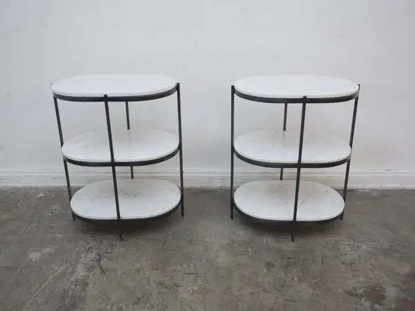 Pottery Barn Felix 3-Tier Marble Side Table (We Have 2) $249.00 22 W