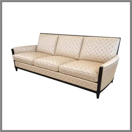 Donghia Golden Sofa With Exposed Wood Frame