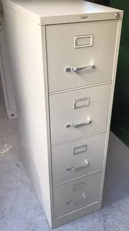 Hirsh,4-Drawer,Putty,Letter File Cabinet,File Hangers