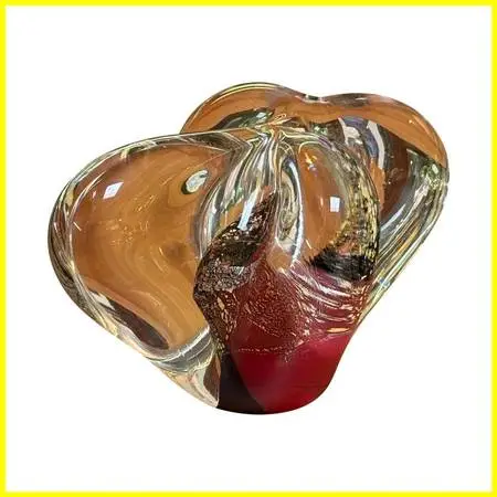 Micheal Nourot Abstract Art Glass Sculpture, Signed