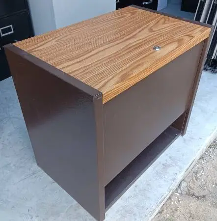 Storage Bench,Letter-Size File Cabinet,Chocolate,File Hanger Rails,Oak
