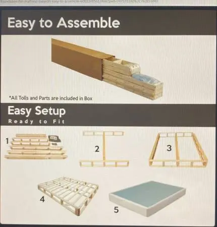 Wooden Box Spring for Mattress, Easy Assembly, Size: FULL XL