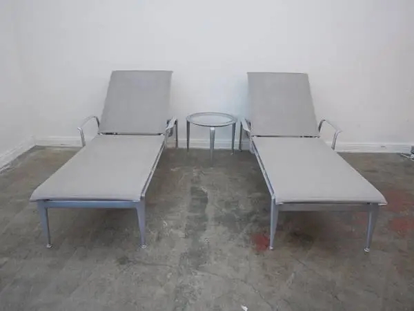 Set of 2 Brown Jordon Chaise Lounges w/ Side Table (We have 2 Sets!!)