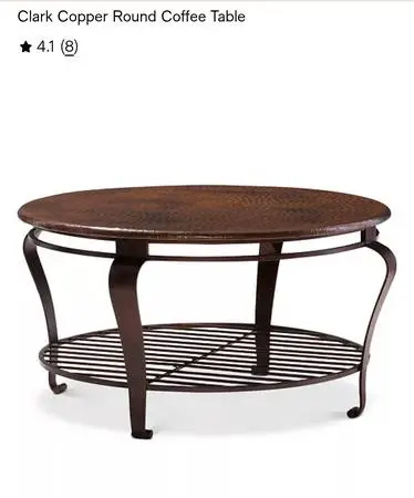 Round metal clark coffee table by Bernhardt