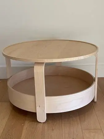 Ikea BORGEBY Coffee table, Ikea KLUBBO Nesting Tables, Tall Brown Solid Wood Tab
