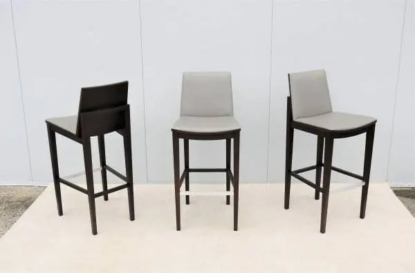 Contemporary Kevin Stark for HBF Ash Wood Carlyle Barstool, Set of 3