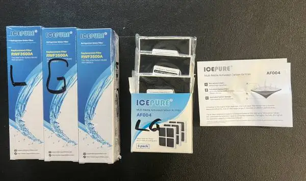 LG REFRIGERATOR WATER AND AIR FILTERS 3 PACKS