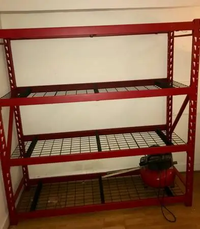 Heavy-duty red industrial shelving unit (today only)