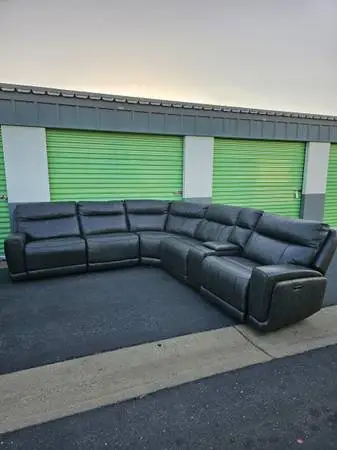 Power Recliner Leather Couch