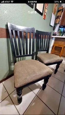 6 Black Dining Room Chair