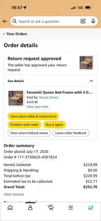 NEW ** Forestell Queen bed frame with 4 drawers