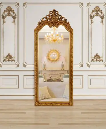 Luxury Gold Full-Length Floor Mirror – New