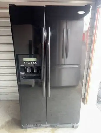 Black Whirlpool Refrigerator And Freezer