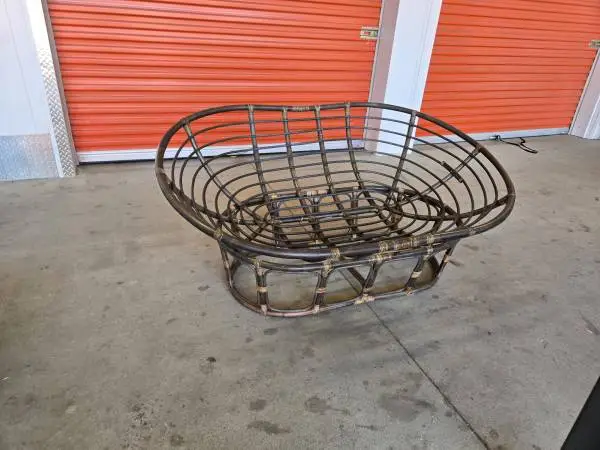 Vintage Pier 1 Imports Double Papasan Chair (or Mamasan) Rattan Grame. FRAME ONL