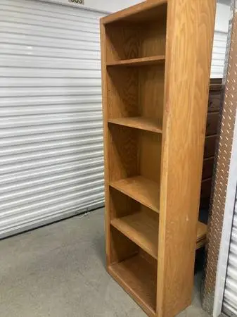 Bookcase,natural oak,5 shelf,adjustable,clean,hlp blvr