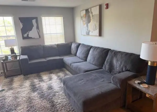 Dark Gray U Shaped sectional sofa with Chaise