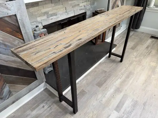 Custom Console Table Reclaimed Barnwood Antique Finish