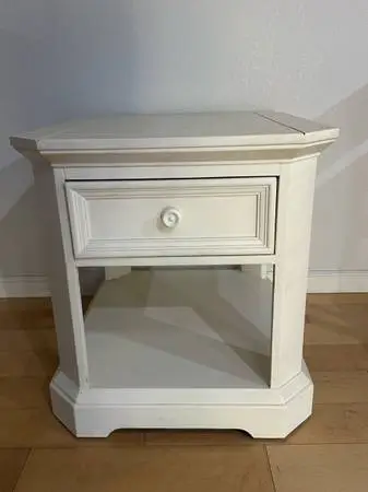 Large white side table