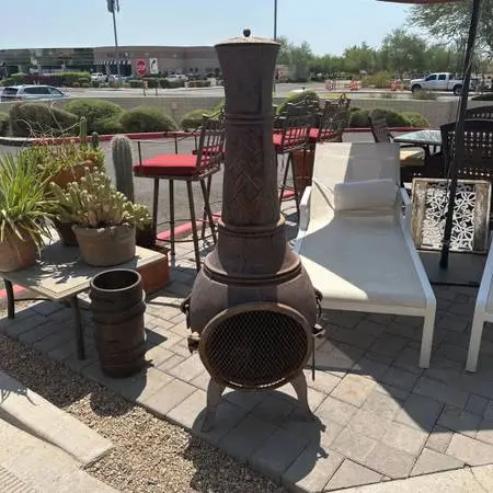 Western Basket Weave Iron Chiminea - 22X60H