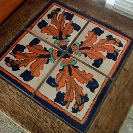 Antique vintage California tile table Tudor