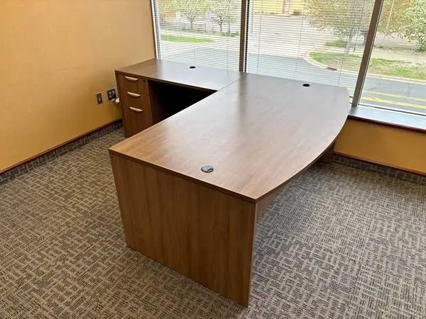 9 colors New 6 x 6 Bow Front L Shaped Desk w/3 Drawer File
