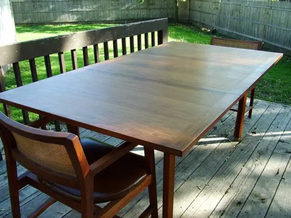 Ed Wormley Dunbar walnut dining/conference table #845 with 8 walnut ch