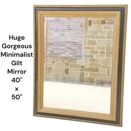 Italian Hollywood Regency Florentine XL Minimalist Wall Mirror