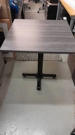 *1 New 30x30 Square Printer Cafe Side Table w/ LN Black Metal X Base