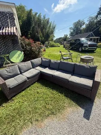 Better Homes & Gardens Outdoor Wicker Sectional Sofa - grey cushions