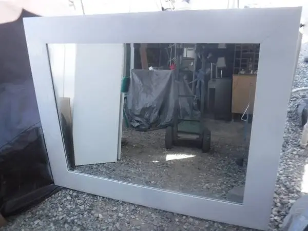 Large Beveled Glass Mirror White Frame