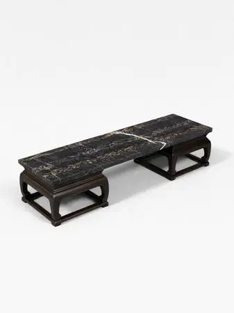 Mid-Century Portoro Black Marble Top Coffee Table by Baker, c.1950’s
