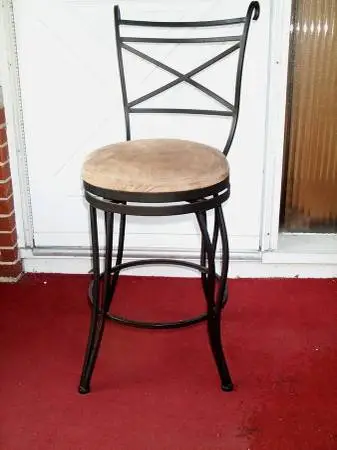 BAR STOOL Kitchen Chair Tall Swivel Seat Black Wrought Furniture