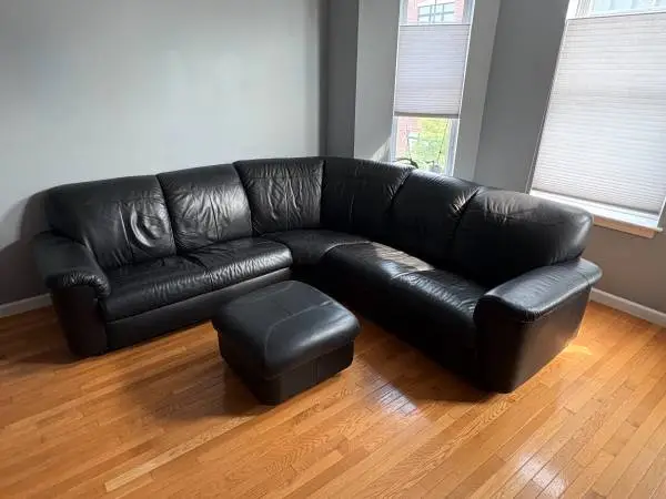 Black Sectional Leather Couch