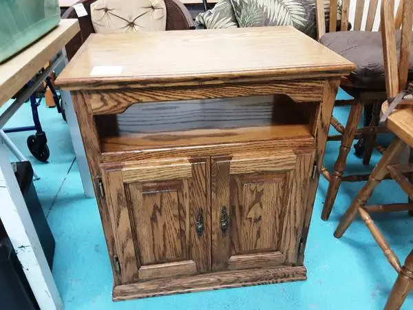 Oak Cabinet on Rollers 10609