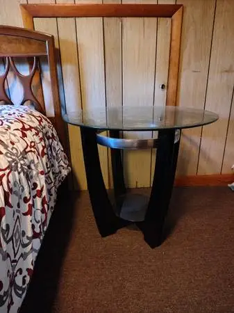 2 Endtables with Glass Tops
