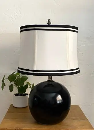 Black Metal Orb Table Lamp