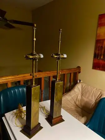 BEAUTIFUL SET of VISUAL COMFORT BRASS LAMPS