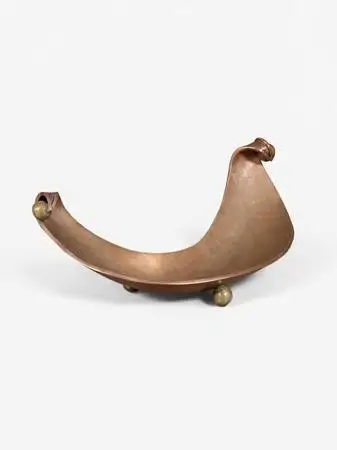 Mid-Century Mexican Modernist Footed Copper Tray by Los Castillos, c.1