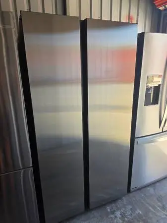 Side by side Samsung bespoke refrigerator ice and water