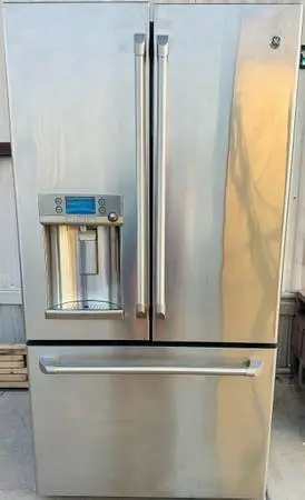 Stainless Steel GE CAFE Series 36 Inch Counter Depth French Door Smart Refrigera