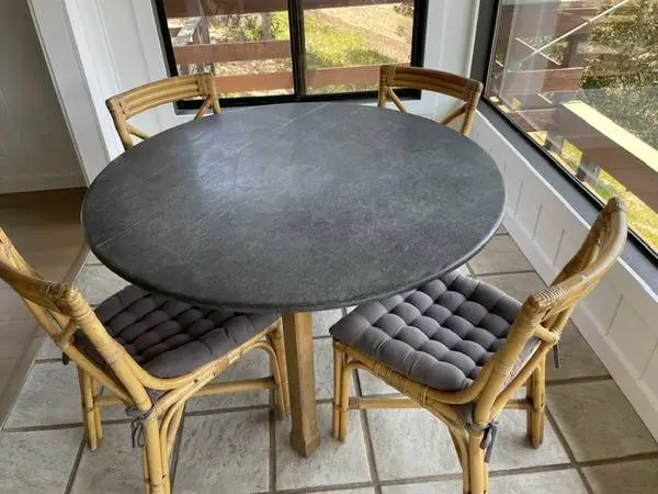 Marble dining table and chairs