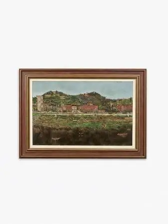 “The Arno at Florence” - Signed Italian Landscape w/ Botanical Country