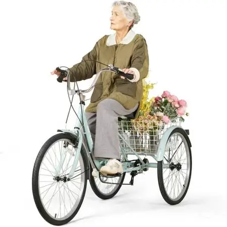 Adult Tricycle 7 Speed Trikes 3 Wheel 26 Bikes for Adults, Trike for Women Men